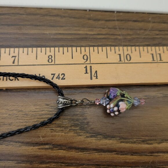 Lot of 4 Glass Heart Bead Corded Necklaces - Picture 9 of 13